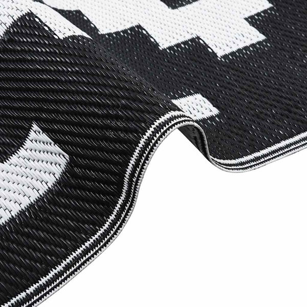 vidaXL Tapis d'ext&eacute;rieur ARAKIL Blanc et noir 120x180 cm PP