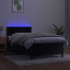 vidaXL Sommier &agrave; lattes de lit avec matelas LED Noir 90x190 cm Velours