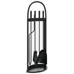 vidaXL Ensemble d'ustensiles de chemin&eacute;e 5 pi&egrave;ces 23 x 15 x 66 cm Acier