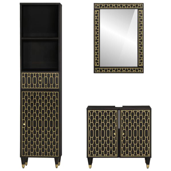 vidaXL Ensemble de meubles de salle de bain 3 pcs bois manguier massif