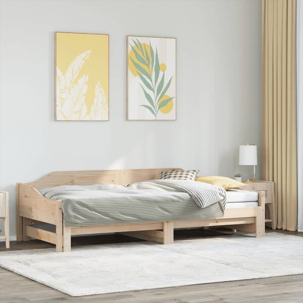 vidaXL Lit de jour et lit gigogne sans matelas 90x190 cm bois massif
