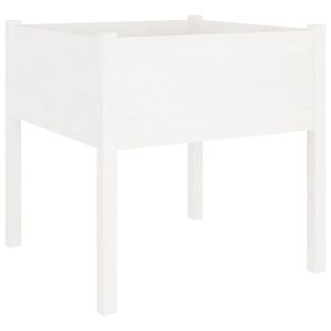 vidaXL Jardini&egrave;re blanc 70x70x70 cm bois de pin massif