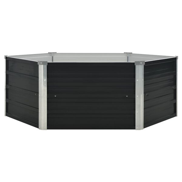 vidaXL Jardini&egrave;re sur&eacute;lev&eacute;e Anthracite 129x129x45 cm Acier galvanis&eacute;
