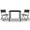 vidaXL Ensemble de salle &agrave; manger d'ext&eacute;rieur 3 pcs Acier