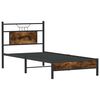 vidaXL Cadre de lit sans matelas ch&ecirc;ne fum&eacute; 90x200cm bois d'ing&eacute;nierie