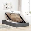 vidaXL Lit de Rangement avec matelas Gris fonc&eacute; 90 x 190 cm tissu