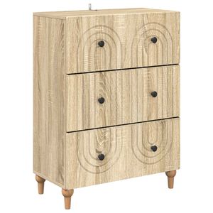 vidaXL Armoire &agrave; tiroirs Ch&ecirc;ne Sonoma 66 x 34,5 x 90 cm