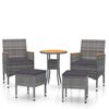 vidaXL Salon de jardin 5 pcs R&eacute;sine tress&eacute;e Gris