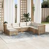 vidaXL Salon de jardin avec coussins 7 pcs beige résine tressée
