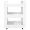 vidaXL Chariot de cuisine Blanc brillant 60x45x80 cm Bois d'ing&eacute;nierie