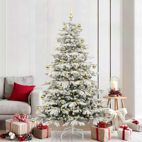 vidaXL Sapin de No&euml;l Artificiel &agrave; Branches Articul&eacute;es Blanc 210 cm