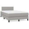 vidaXL Sommier &agrave; lattes de lit matelas LED gris clair 120x190 cm tissu