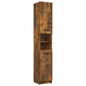 vidaXL Armoire de bain Ch&ecirc;ne fum&eacute; 32x34x188,5 cm Bois d'ing&eacute;nierie