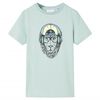 T-shirt &agrave; rayures pour enfants menthe clair 140