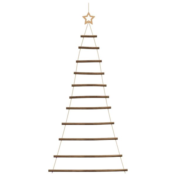 vidaXL Sapin de No&euml;l suspendu avec &eacute;toile sup&eacute;rieure 74 x 150 cm Branche naturelle
