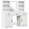 vidaXL Ensemble de table de maquillage avec LED 3 pc Blanc