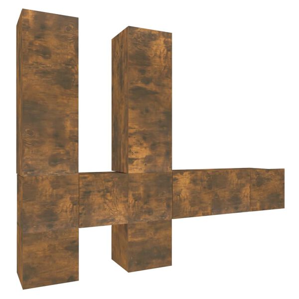 vidaXL Ensemble de meubles TV 7 pcs Ch&ecirc;ne fum&eacute; Bois d'ing&eacute;nierie