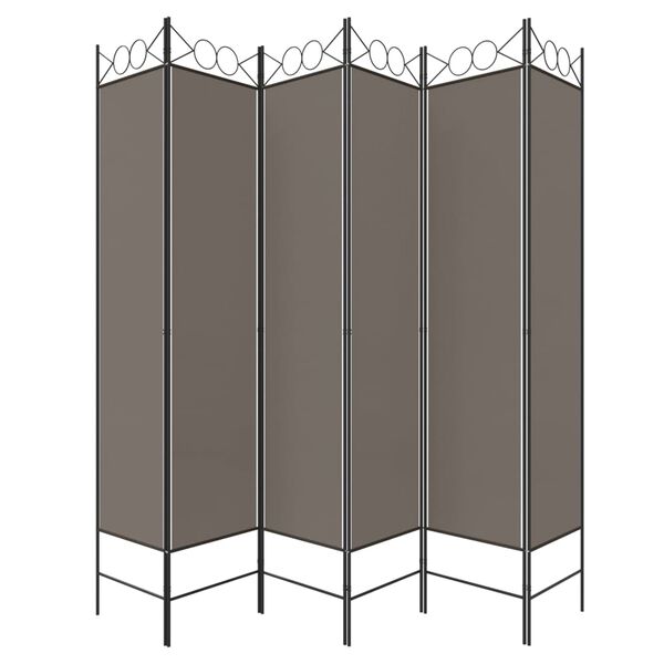 vidaXL Cloison de séparation 6 panneaux Anthracite 240x200 cm Tissu