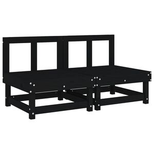 vidaXL Canap&eacute;s centraux de jardin 2 pcs noir bois de pin massif