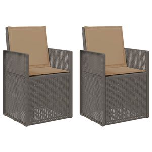 vidaXL Chaises de jardin salle &agrave; manger 2 pc Gris clair et Taupe PP