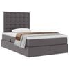 vidaXL Lit de Rangement Gris 120 x 190 cm Cuir synthétique
