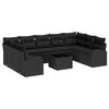 vidaXL Ensemble de Canap&eacute;s 10 pc 9 place Noir polyrotin