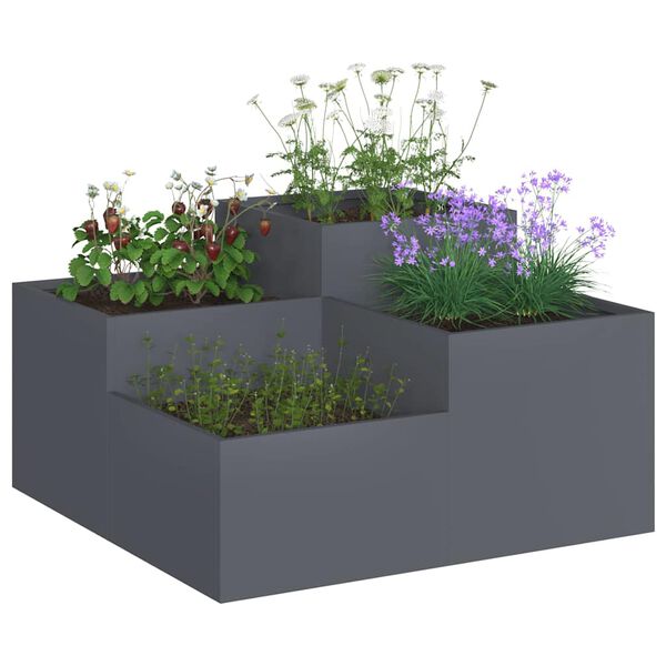 vidaXL Cache-pot de jardin Anthracite 80 x 80 x 48 cm Acier