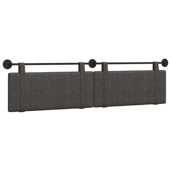 vidaXL T&ecirc;te de lit suspendue Uni Noir 210 x 55 x 5 cm PU antique
