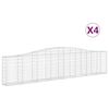 vidaXL Paniers &agrave; gabions arqu&eacute;s 4 pcs 400x30x80/100 cm Fer galvanis&eacute;