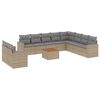 vidaXL Salon de jardin 11 pcs avec coussins beige r&eacute;sine tress&eacute;e
