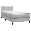 vidaXL Sommier &agrave; lattes de lit et matelas gris clair 90x210 cm velours
