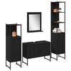 vidaXL Ensemble de mobilier de salle de bain avec étagère 4 pcs Noir
