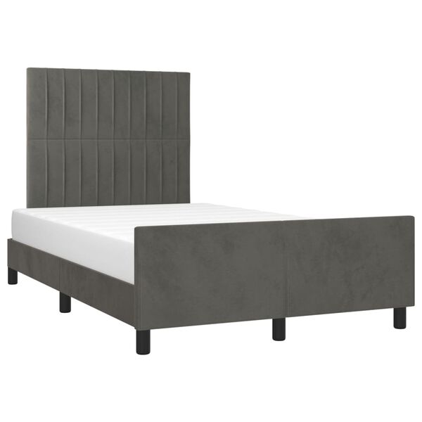vidaXL Cadre de lit sans matelas gris fonc&eacute; 120x200 cm velours