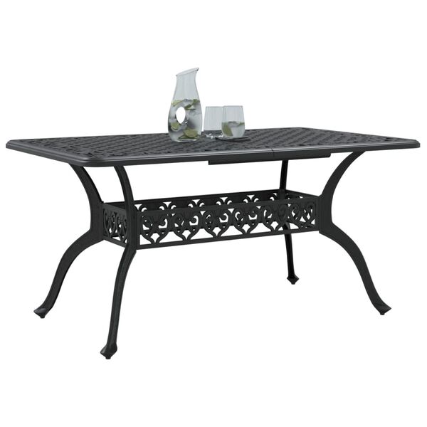 vidaXL Table de jardin noir 150x90x72 cm aluminium coul&eacute;