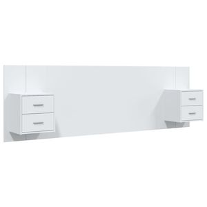 vidaXL T&ecirc;te de lit avec armoires Blanc Bois d'ing&eacute;nierie