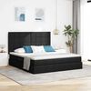 vidaXL Lit avec rangement et matelas Noir 160 x 200 cm Polyester