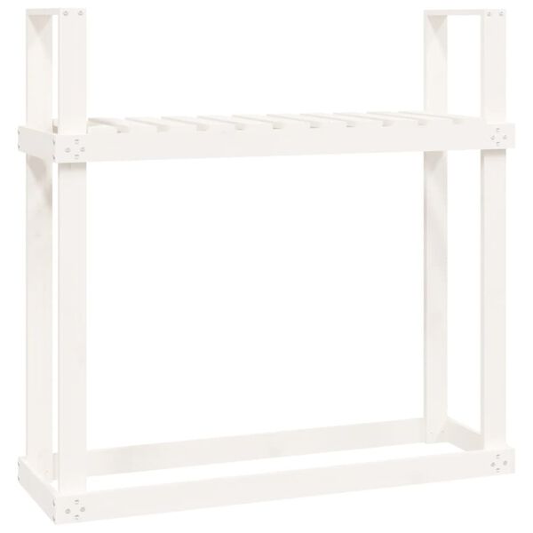 vidaXL Support pour bois de chauffage Blanc 110x35x108,5cm Bois de pin