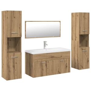 vidaXL Ensemble de meubles salle de bain 5 pcs bois d'ing&eacute;nierie