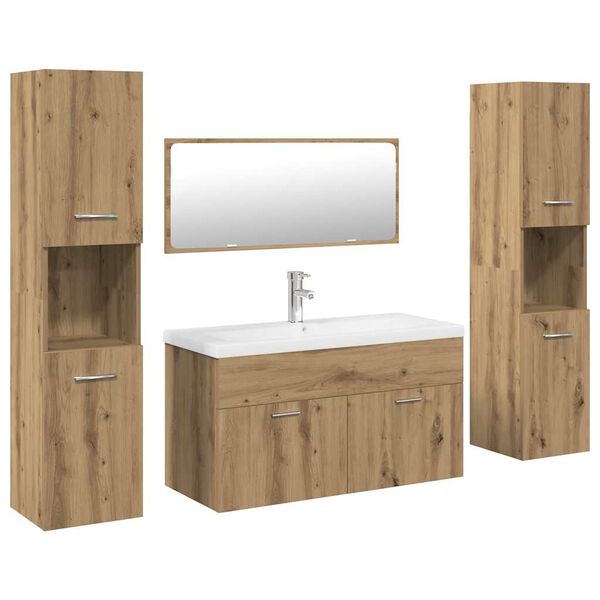 vidaXL Ensemble de meubles salle de bain 5 pcs bois d'ing&eacute;nierie