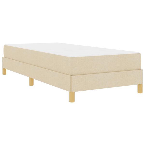 vidaXL Lit &agrave; ressorts avec matelas Cr&egrave;me 80 x 200 cm tissu