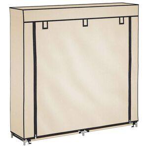 vidaXL Armoire &agrave; chaussures avec housse Cr&egrave;me 115x28x110 cm Tissu