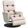 vidaXL Fauteuil inclinable de massage et repose-pieds cr&egrave;me similicuir