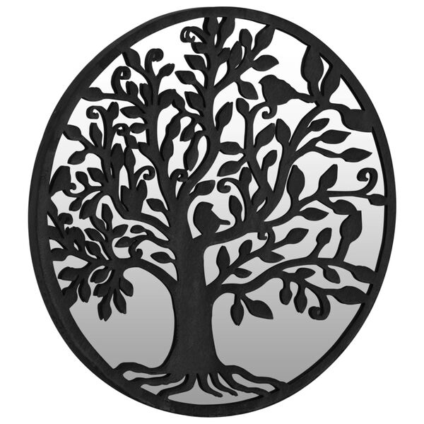 vidaXL Miroir de jardin Noir 40x2,5 cm Fer Rond utilisation extérieure