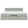 vidaXL Cadre de lit ottoman avec matelas gris clair 200x200 cm velours