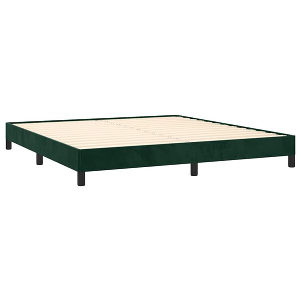 vidaXL Cadre de lit sans matelas vert fonc&eacute; 180x200 cm velours