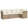 vidaXL Salon de jardin avec coussins 5 pcs beige r&eacute;sine tress&eacute;e