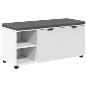 vidaXL Banc d'entr&eacute;e avec coussin Uni Blanc 100 x 38 x 46 cm