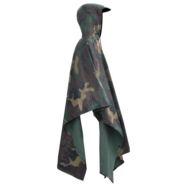 vidaXL Poncho de pluie imperméable pour camping/randonnée Camouflage