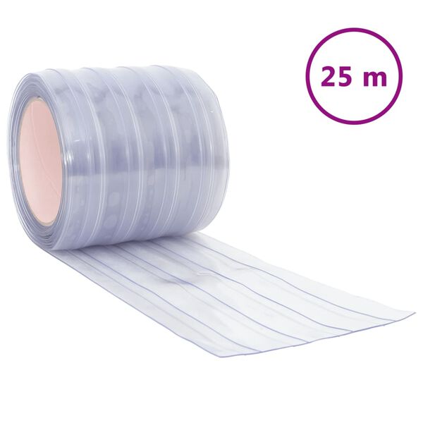 vidaXL Rideau de porte transparent 200 mmx1,6 mm 25 m PVC