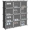 vidaXL Cubes de rangement 12 pcs avec portes noir PP